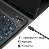 Xiaomi Redmi Pad 2 4G 2025 11 İnç için Kitap Tarzı Çıkarılabilir PU Deri Trackpad'li Arkadan Aydınlatmalı Klavyeli Tablet Kılıfı