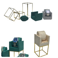 Présentoir de montres en velours, étagère de rangement de table, présentoir d'emballage gris avancé