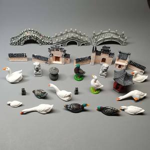 Mini Maison Mousse Terrarium Colline Montagne Pont Oie Résine Artisanat Ornement Cour Chinois <span class=keywords><strong>Fengshui</strong></span> Miniatures Zen Jardin Statue - Product Image 1