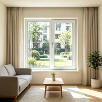 Ventana Abatible de PVC con Acabado Mate Antirrayas para Casa Moderna, Ventana Decorativa No Reflectante