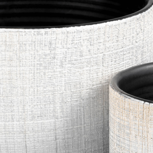 Vasi in ceramica testurizzata con sottovaso, fioriere moderne per l'arredamento di casa e giardino, eleganti per uso interno ed esterno - Product Image 4