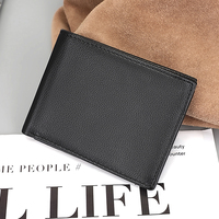 Dompet kulit asli multifungsi, dompet lipat dua pemblokir RFID, dompet kulit asli modis, kustom, dompet banyak kartu