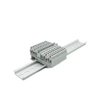 Electrical Wire Din Rail Mounted Spring Type Push in Terminal Blocks for 1-10 Contacts 24-12 AWG Conductor Size