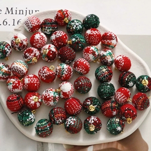 Produits Tendance 2026 : Pendentif <span class=keywords><strong>Boule</strong></span> <span class=keywords><strong>en</strong></span> Alliage Recouvert de <span class=keywords><strong>Tissu</strong></span> pour Bricolage, Accessoires de Boucles d'Oreilles, Décorations de Noël et de Fêtes - Product Image 6