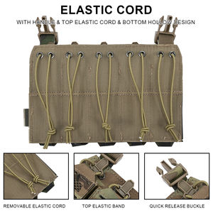 ซองใส่แม็กกาซีนปืนพก 9 มม. ยี่ห้อ SINAIRSOFT แบบยุทธวิธี พร้อมแถบตีนตุ๊กแกและสายรัดยางยืดสำหรับเสื้อเกราะและอุปกรณ์เสริม - Product Image 5