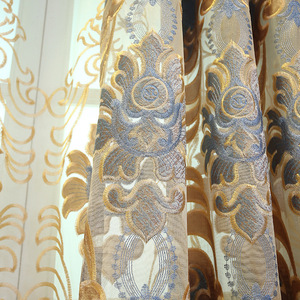 Lo stile europeo all'ingrosso copre le <span class=keywords><strong>tende</strong></span> di stoffa di lusso <span class=keywords><strong>con</strong></span> il ricamo del fiore per la Villa della camera da letto del salone - Product Image 4