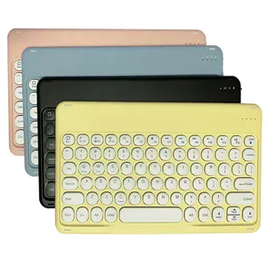 Pour ipad iphone tablette 10 pouces clavier bluetooth sans fil touches rondes rechargeable clavier portable coloré