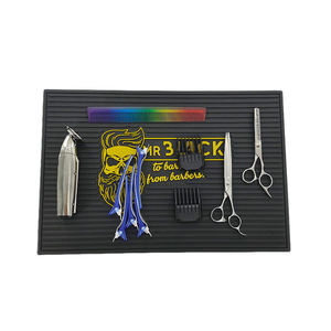 Personalized Silicone PVC Barber <b>Mat</b> Rubber Salon Station <b>Mat</b> Non Slip Heat Resistant Clipper Holder Pad Styling Workstation <b>Mat</b> - Product Image 6