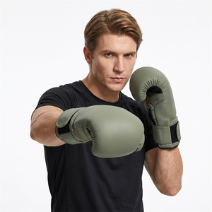 FightBro Faux Leather Custom Made Unisex Boxing Gloves with Adjustable Wrist <b>Strap</b> Hook Loop Closure-Training Winning Model F095 - Product Image 5