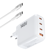 Chargeur mural multi-prises OEM 140W avec prises détachables, 4 ports de sortie PD QC, chargeur rapide USB, adaptateur secteur universel de voyage