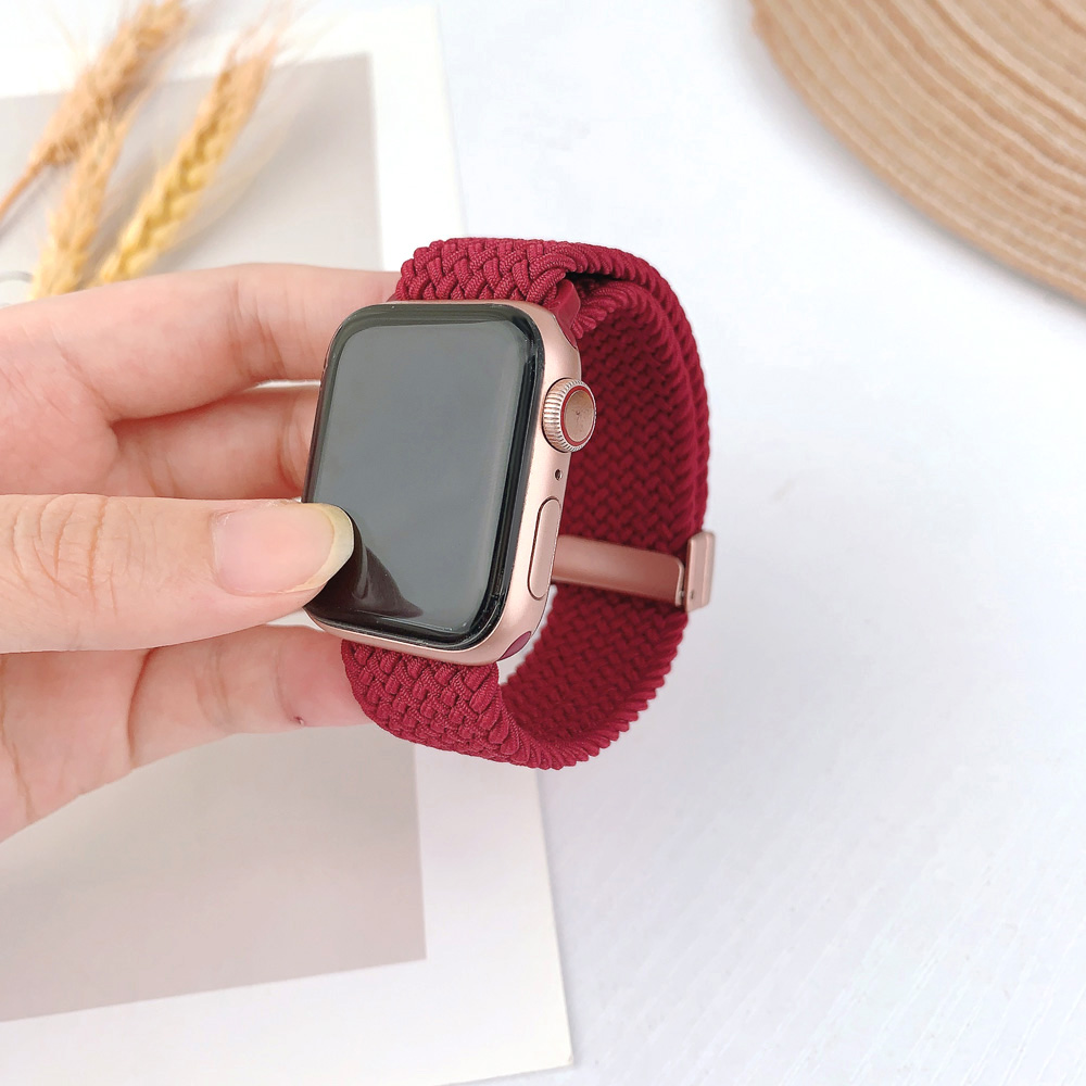 Rainbow Nylon Woven Loop Magnetic Clasp Watch Band for -Lightweight Comfortable Professional & Soft Adjustable Strap