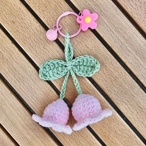Amigurumi fatti <span class=keywords><strong>a</strong></span> mano in <span class=keywords><strong>maglia</strong></span> Crochet Campanula Bellflower giglio della valle fiore artificiale uncinetto fiore <span class=keywords><strong>portachiavi</strong></span> borsa rosa Charm - Product Image 4