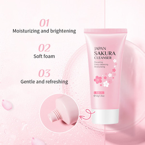Laikou Japan Sakura Essence <span class=keywords><strong>Limpiador</strong></span> <span class=keywords><strong>facial</strong></span> Limpieza profunda Cuidado <span class=keywords><strong>diario</strong></span> de la piel suave e hidratante - Product Image 4