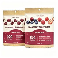 Poudre de collagène de qualité alimentaire en sachet Mylar à scellage arrière, imprimé sur mesure, pour boisson à la fraise, faible MOQ 500 pièces