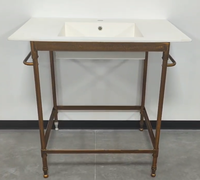 Console en céramique évier noir mat bassin merveilleux salle de bain en acier robuste vanité bases rétro pieds de Table cuisine remodelage