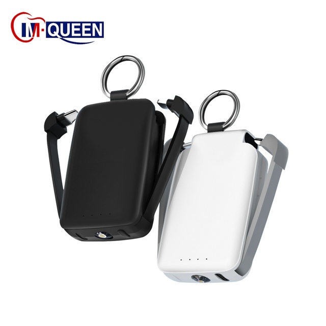 Custom Logo Portable Charger 2000mAh 4000mAh Mini Keychain Li-Polymer Battery Ultra Slim LED Lighting Type-C Input Quick Charge