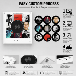 Caja de Música Acrílica NFC Personalizada de Frank <span class=keywords><strong>Sinatra</strong></span>, Marco de Fotos Personalizado, Tocadiscos con 9 Discos Intercambiables, Recuerdo con Foto y Canción, Regalo - Product Image 2