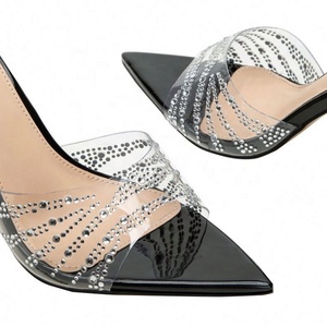 <span class=keywords><strong>Chanclas</strong></span> de tacón fino puntiagudas transparentes con taladro del Rin - Product Image 3
