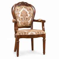 Chaise de salle à manger classique, dossier en tissu, fauteuil, style américain, tissu floral, chaise de bureau à domicile