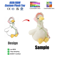 Peluche personnalisée en forme de canard avec vêtements et accessoires, jouets en peluche mignons, cadeau de la Saint-Valentin, décoration de chambre, vente en gros, OEM personnalisé