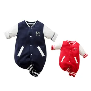 2021 newborn baby romper sports style 100% cotton long-sleeved clothes wholesale baby romper