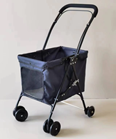 Poussette d'extérieur multi-animaux, réglable, lavable, portable, à 4 roues, respirante, en métal, pliable, compatible voiture, imperméable