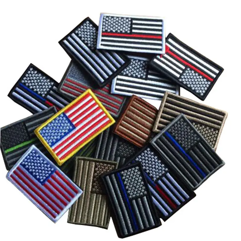 Hook And Loop USA American Flag Patch Reversed Tactical Flag Armband Sew On Embroidered Patches