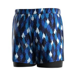 Short de bain athlétique 2-en-1 de luxe pour homme, style décontracté de plage, avec poches intégrées - Product Image 2