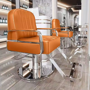 Chaise de barbier en cuir synthétique réglable pour salons de coiffure, salons de barbier, design moderne, cadre en acier, chaise pour permanente et coloration des cheveux - Product Image 5