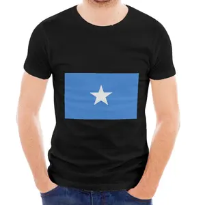 Оптовая продажа, удобные мужские футболки из полиэстера и хлопка, футболки больших размеров с круглым вырезом и графическим принтом в виде флага somaliи