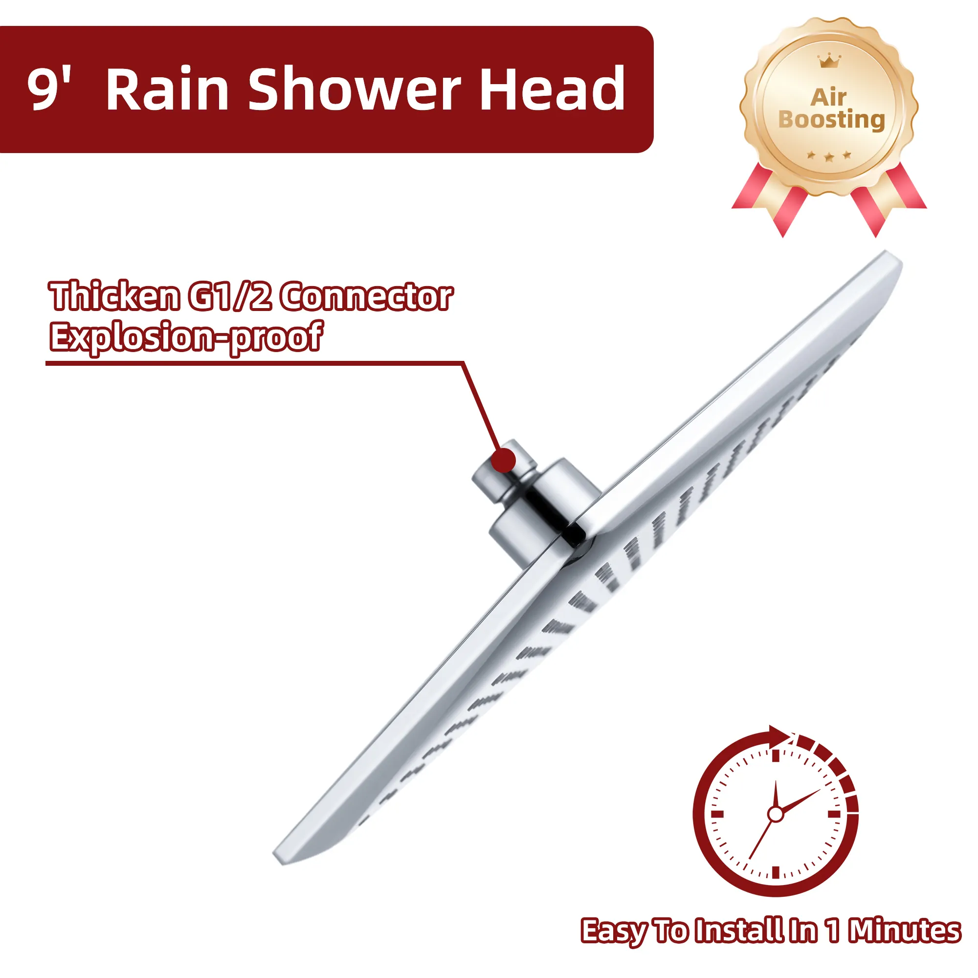 High Pressure and High Quality rain Shower Head Set with Rainfall Handheld Massage