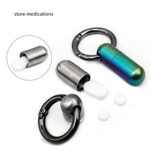 Keychain Holder, Titanium Cases <b>for</b> Purse Wallet Pocket, Waterproof Daily Pill <b>Container</b> Organizer Custom - Product Image 2