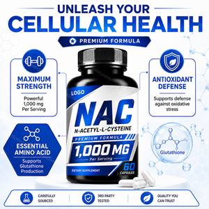 แคปซูล OEM <span class=keywords><strong>NAC</strong></span> อาหารเสริมนีอะซีทิล ซิสเทอีน ผู้ผลิตตามสัญญา ผู้จัดจำหน่ายฉลากส่วนตัว - Product Image 3