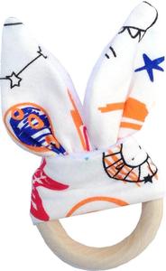 <span class=keywords><strong>Anneau</strong></span> <span class=keywords><strong>de</strong></span> <span class=keywords><strong>dentition</strong></span> en bois rond avec tissu, aide sensorielle pour bébé, fait à la main, maman et <span class=keywords><strong>lapin</strong></span> - Product Image 5