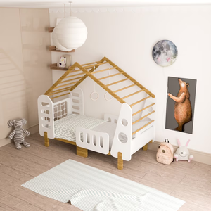 Cama de Piso Montessori de Felpa y Nailon para Niños Pequeños con Gimnasio Interior para Uso en Escuelas y Centros Comerciales - Product Image 2