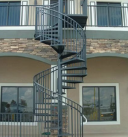 Escalier en colimaçon ignifuge conforme aux normes pour bâtiments résidentiels, commerciaux ou publics à plusieurs étages