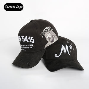 Gorro <span class=keywords><strong>de</strong></span> Gamuza <span class=keywords><strong>de</strong></span> Lujo <span class=keywords><strong>de</strong></span> Alta Calidad con Logotipo Bordado en 3D Diseño <span class=keywords><strong>de</strong></span> Jesucristo Moda Religiosa Personalizada Ropa <span class=keywords><strong>de</strong></span> Calle Unisex Gorra <span class=keywords><strong>de</strong></span> Béisbol - Product Image 1