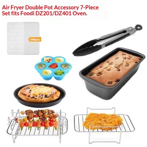 Ensemble d'<span class=keywords><strong>accessoires</strong></span> pour friteuse à <span class=keywords><strong>air</strong></span> <span class=keywords><strong>Ninja</strong></span> : revêtement en silicone réutilisable et grilles de cuisson pour <span class=keywords><strong>accessoires</strong></span> de cuisine - Product Image 2