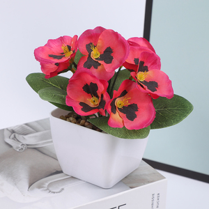 Fiori Artificiali Verdi Realistici, Vaso di Pansé Selvatico Grande, Fioriture Quasi Naturali per Esterni in Plastica e Tessuto - Product Image 1