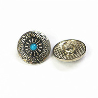 Boucle de ceinture en métal personnalisée 23 mm motif chrysanthème avec turquoise noire pour vêtements et sacs – Prix abordable