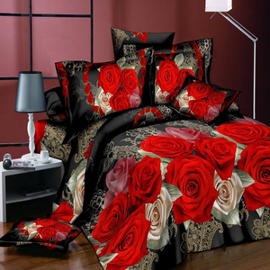 OEM ODM 3D Blumen bedrucktes Bettwäsche set Benutzer definierte King <span class=keywords><strong>Size</strong></span> Hochzeit 4-teiliges Bettlaken-Set für zu Hause - Product Image 6