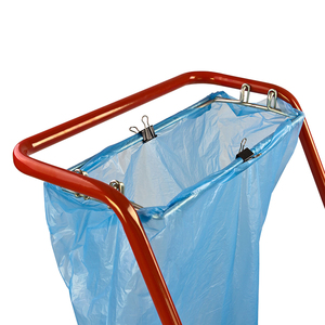 Vente en gros de distributeur industriel de chiffons d'essuyage de <span class=keywords><strong>papier</strong></span> JH-Mech Tube rond cadre support rouge support de sac poubelle en métal mobile - Product Image 5