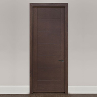 Vente en gros de porte en bois prémontée design porte intérieure en bois massif composite plaqué noyer porte affleurante en bois