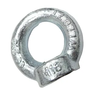 Écrou à œil fileté à anneau robuste DIN 582 Écrou à anneau galvanisé en acier au carbone Chargement de gréement Anneau de levage Câbles de fixation
