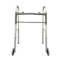 Cadre de marche pliant en aluminium marcheur argenté à roues avant mobile pour adultes âgés