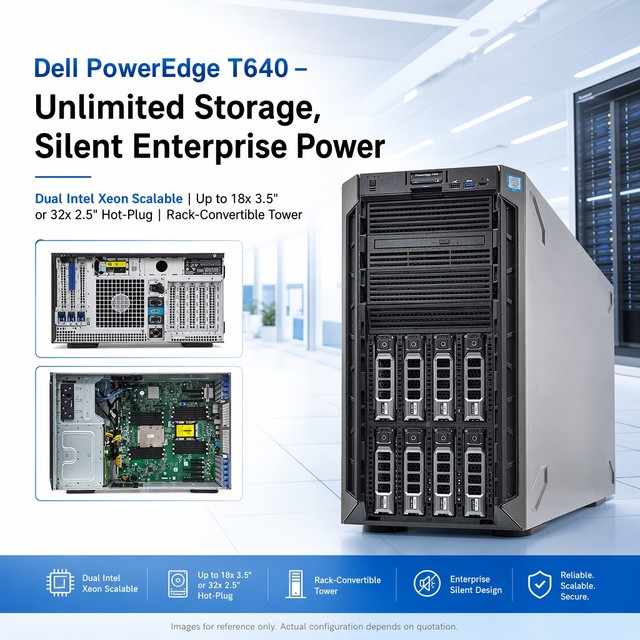 Delll PowerEdge T440 T630 T640 Tower Server with XEON Processor RAM Raid SSD 4U 5U Tower Server