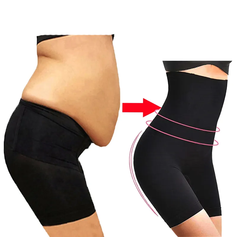 प्लस आकार महिलाओं के लिए Shapewear पेट नियंत्रण शॉर्ट्स उच्च कमर पैंटी मध्य जांघ शरीर शेपर Bodysuit को आकार देने लेडी