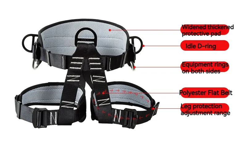 Own Brand Outdoor Tree Climbing Equipment Personal Protective Half Body Waist Safety Harness