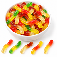 Bonbons Halal en forme de vers en petits paquets, saveur fruitée, pour la vente en gros aux supermarchés