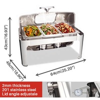 Ensemble d'affichage de chauffe-plats de luxe pour buffet en acier inoxydable
